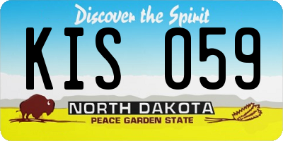 ND license plate KIS059