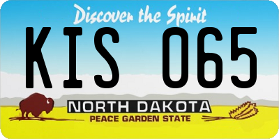 ND license plate KIS065