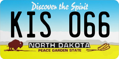 ND license plate KIS066