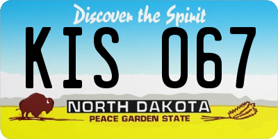 ND license plate KIS067