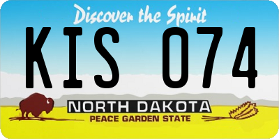 ND license plate KIS074