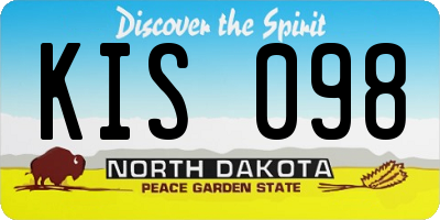 ND license plate KIS098
