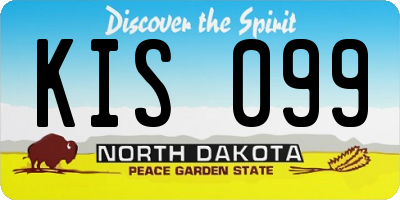 ND license plate KIS099