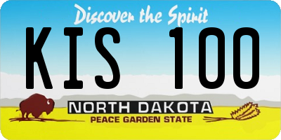 ND license plate KIS100