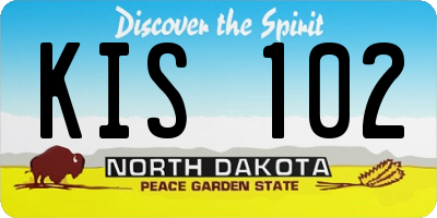 ND license plate KIS102