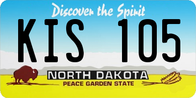 ND license plate KIS105