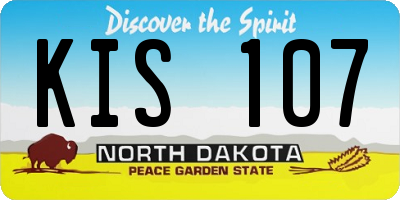 ND license plate KIS107