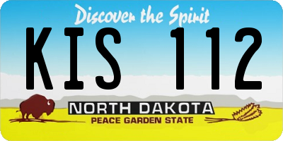 ND license plate KIS112