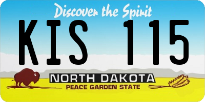 ND license plate KIS115