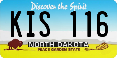 ND license plate KIS116