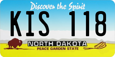 ND license plate KIS118