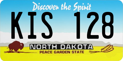 ND license plate KIS128