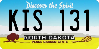 ND license plate KIS131