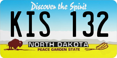 ND license plate KIS132