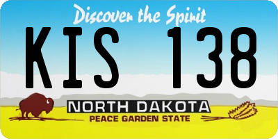 ND license plate KIS138