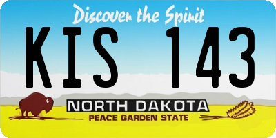 ND license plate KIS143