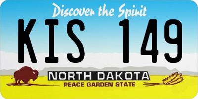 ND license plate KIS149