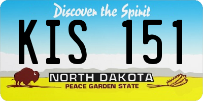 ND license plate KIS151