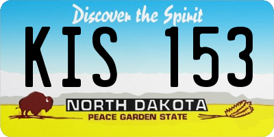 ND license plate KIS153