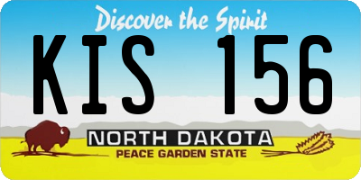 ND license plate KIS156
