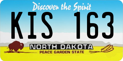 ND license plate KIS163