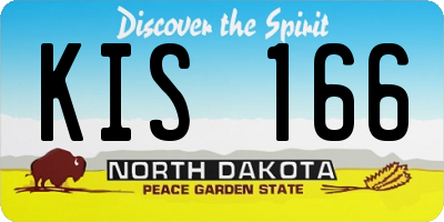 ND license plate KIS166