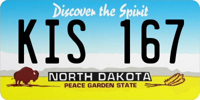 ND license plate KIS167