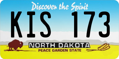 ND license plate KIS173