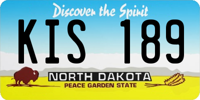 ND license plate KIS189