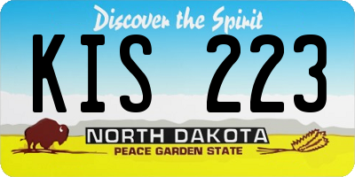 ND license plate KIS223