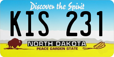 ND license plate KIS231