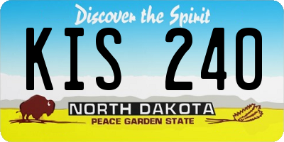 ND license plate KIS240