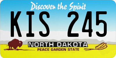 ND license plate KIS245