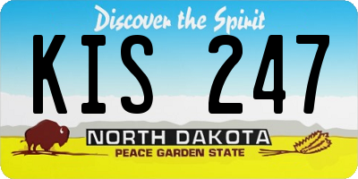 ND license plate KIS247