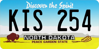 ND license plate KIS254