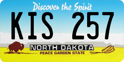 ND license plate KIS257