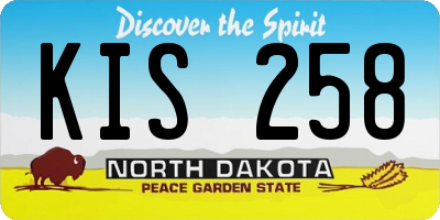 ND license plate KIS258