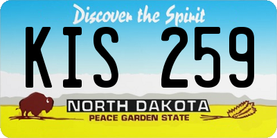 ND license plate KIS259