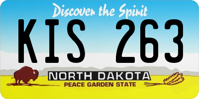 ND license plate KIS263