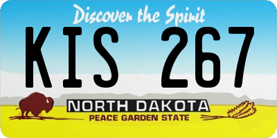 ND license plate KIS267
