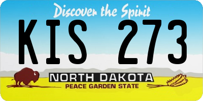 ND license plate KIS273