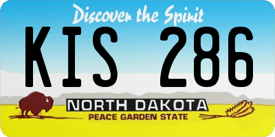 ND license plate KIS286