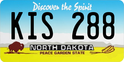 ND license plate KIS288