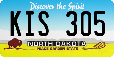 ND license plate KIS305