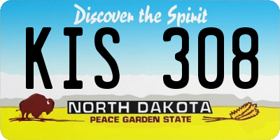 ND license plate KIS308