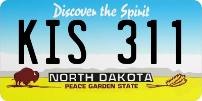 ND license plate KIS311
