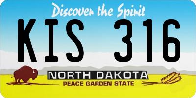 ND license plate KIS316