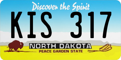 ND license plate KIS317