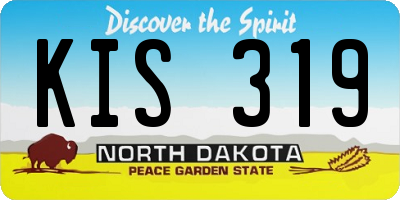 ND license plate KIS319
