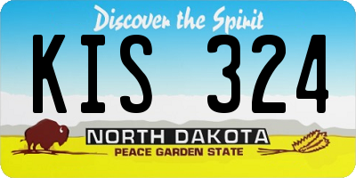 ND license plate KIS324